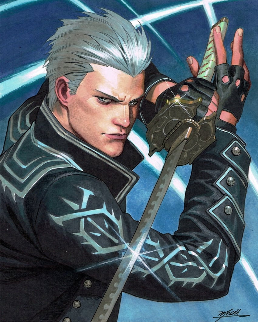 vergil (devil may cry and 1 more) drawn by jorge_molina