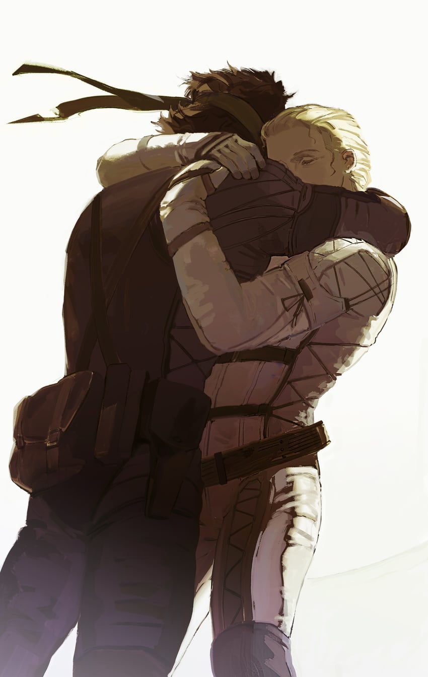 naked snake and the boss (metal gear and 1 more) drawn by linka_guo