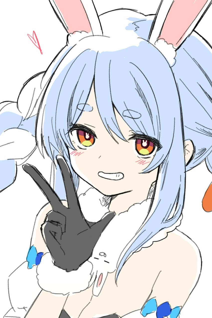 usada pekora and don-chan (hololive) drawn by kiritoma