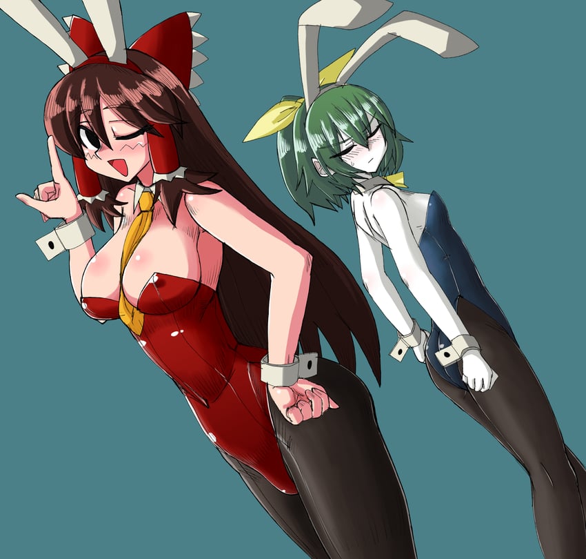 hakurei reimu, daiyousei, diyusi, and noel (touhou and 1 more) drawn by pyukasshori