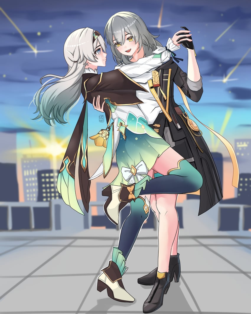 trailblazer, firefly, and stelle (honkai and 1 more) drawn by ejpytr