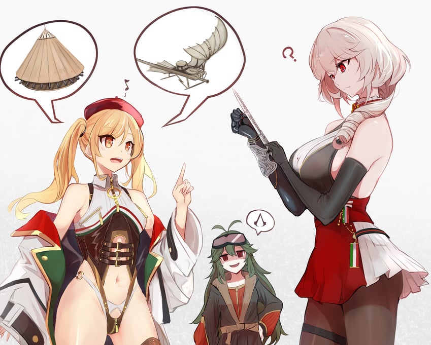 duca degli abruzzi, leonardo da vinci, and torricelli (azur lane and 2 more) drawn by marshall_k
