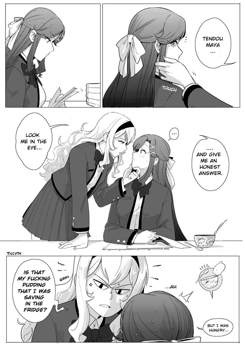 saijou claudine and tendou maya (shoujo kageki revue starlight) drawn by ticcy