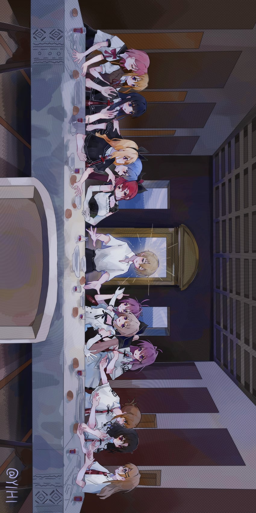tachibana kimika, takashima zakuro, mamiya takuji, wakatsuki kagami, yokoyama yasuko, and 8 more (subarashiki hibi and 2 more) drawn by yihi