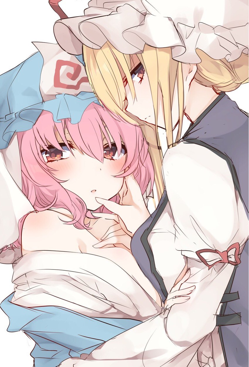 yakumo yukari and saigyouji yuyuko (touhou) drawn by karasusou_nano