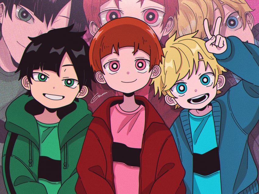 brick, boomer, and butch (powerpuff girls) drawn by gurin._(desuna)