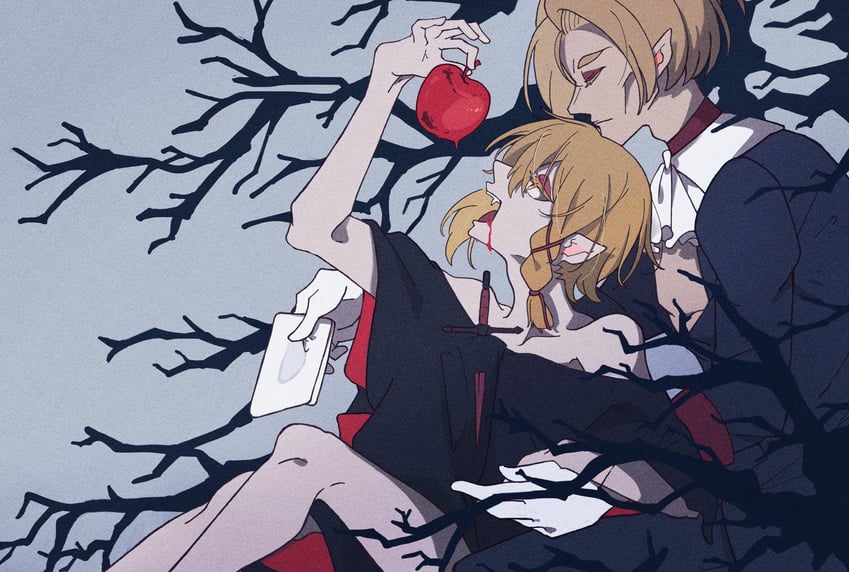 deathtopia virtuoso suicide-master and tropicalesque home-a-wave dog-strings (monogatari and 1 more) drawn by mamama_545