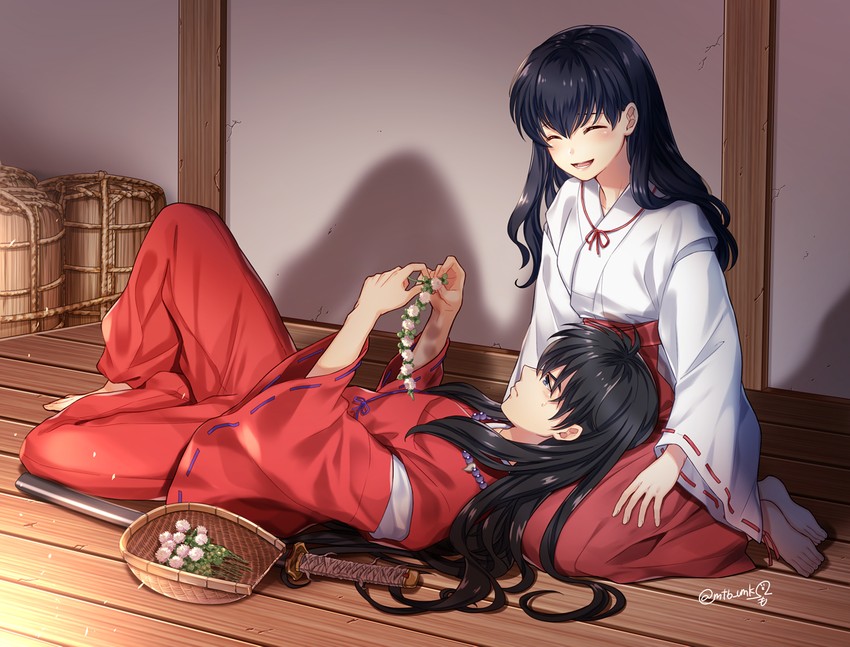 inuyasha and higurashi kagome (inuyasha) drawn by motobi_(mtb_umk)