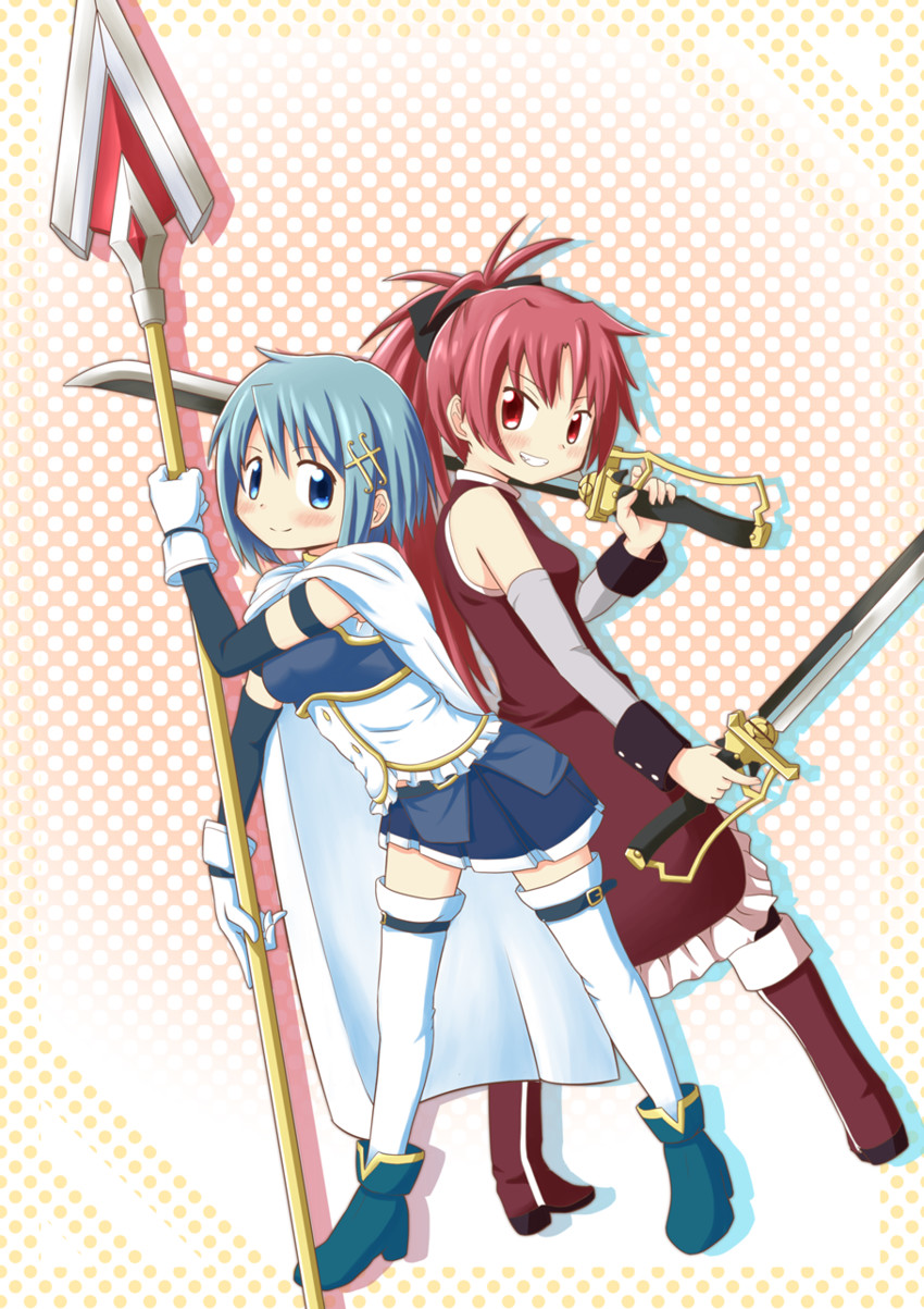 miki sayaka and sakura kyoko (mahou shoujo madoka magica) drawn by umiroku