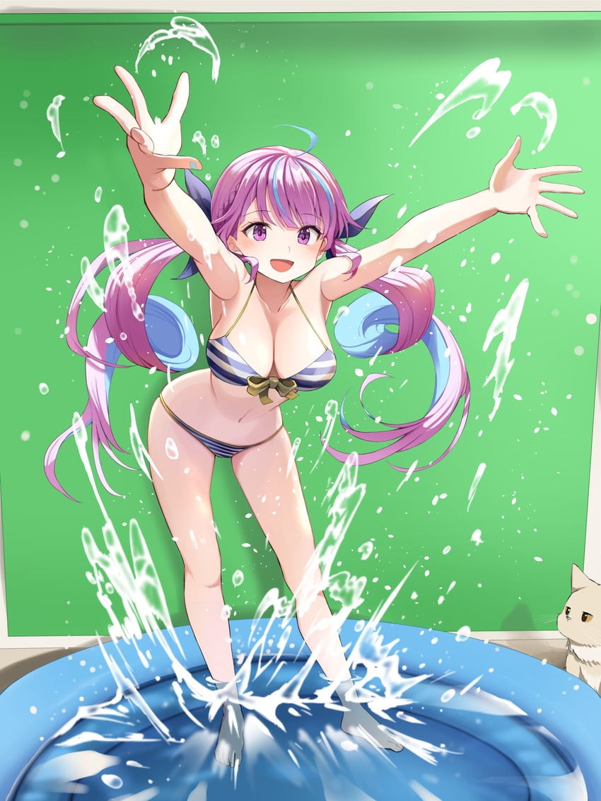 minato aqua and komugi (hololive) drawn by summer_tail720