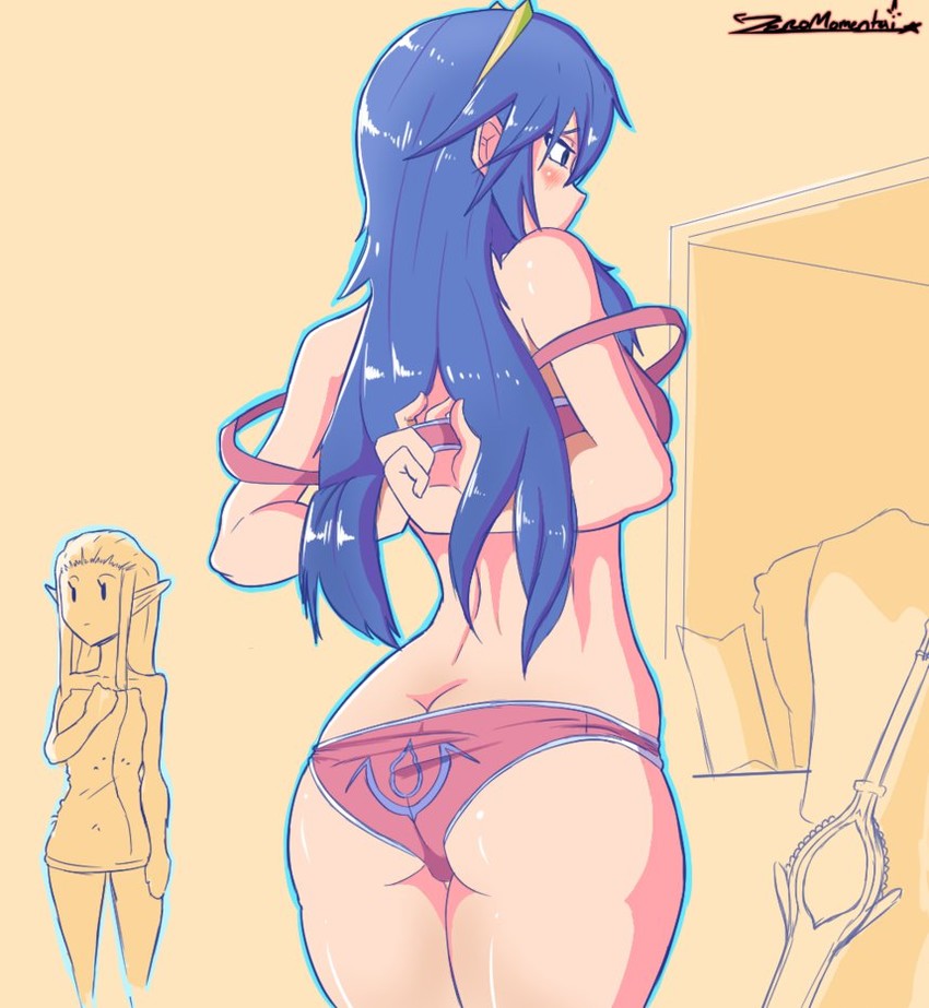 princess zelda and lucina (fire emblem and 4 more) drawn by zero_momentai