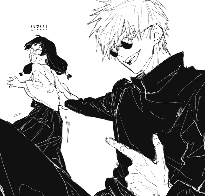 gojou satoru and iori utahime (jujutsu kaisen) drawn by honwaka_zz
