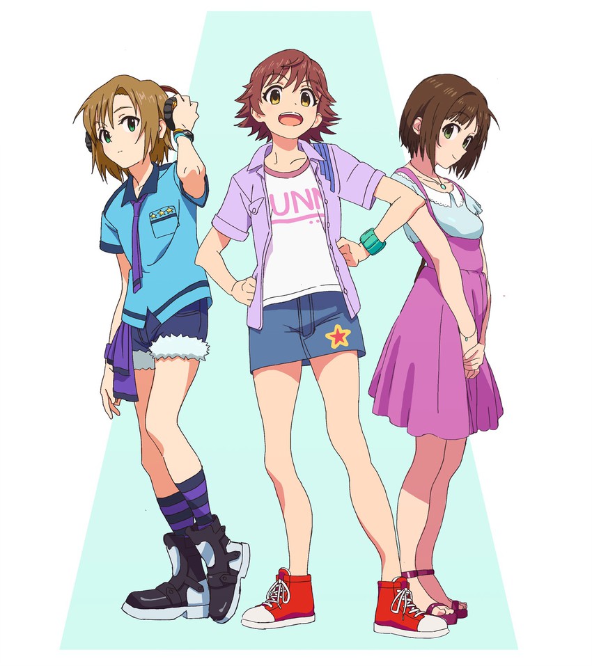 maekawa miku, honda mio, and tada riina (idolmaster and 1 more) drawn by shiro_ymko