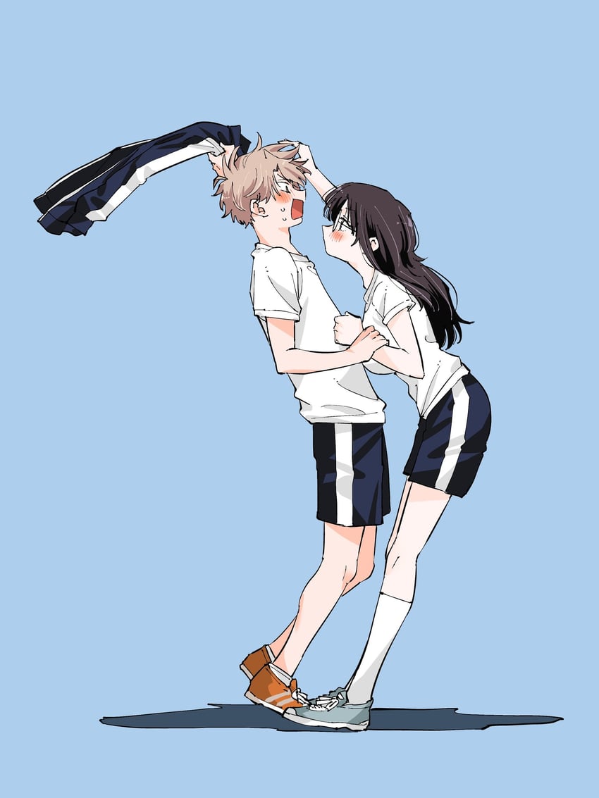 eguchi and ikezawa (tonari no seki no yatsu ga souiu me de mitekuru) drawn by mmkmanga