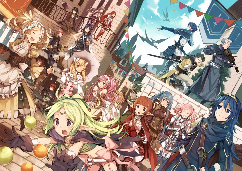 lucina, male robin, tharja, chrom, nowi, and 18 more (fire emblem and 1 more) drawn by hanokage