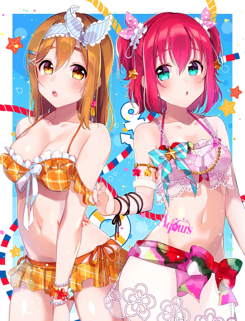 kunikida hanamaru and kurosawa ruby (love live! and 1 more) drawn by goroo_(eneosu)