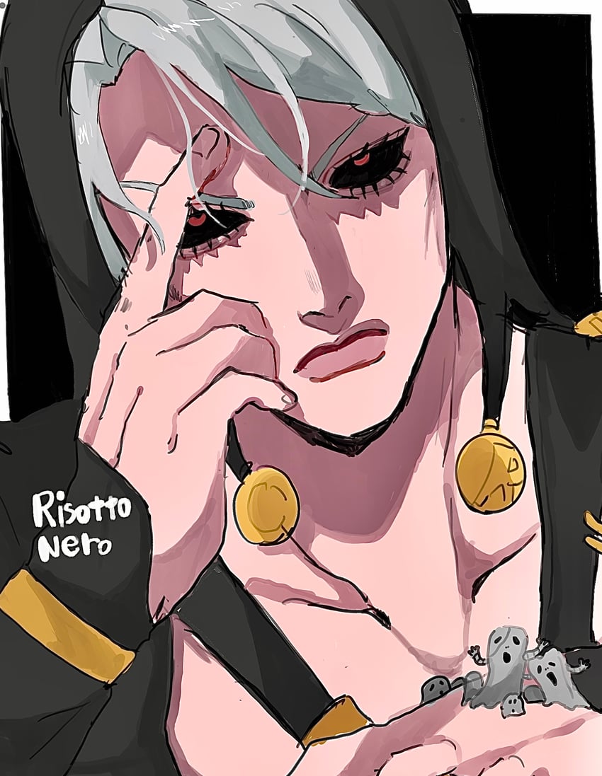 risotto nero and metallica (jojo no kimyou na bouken and 1 more) drawn by matubaru_chan