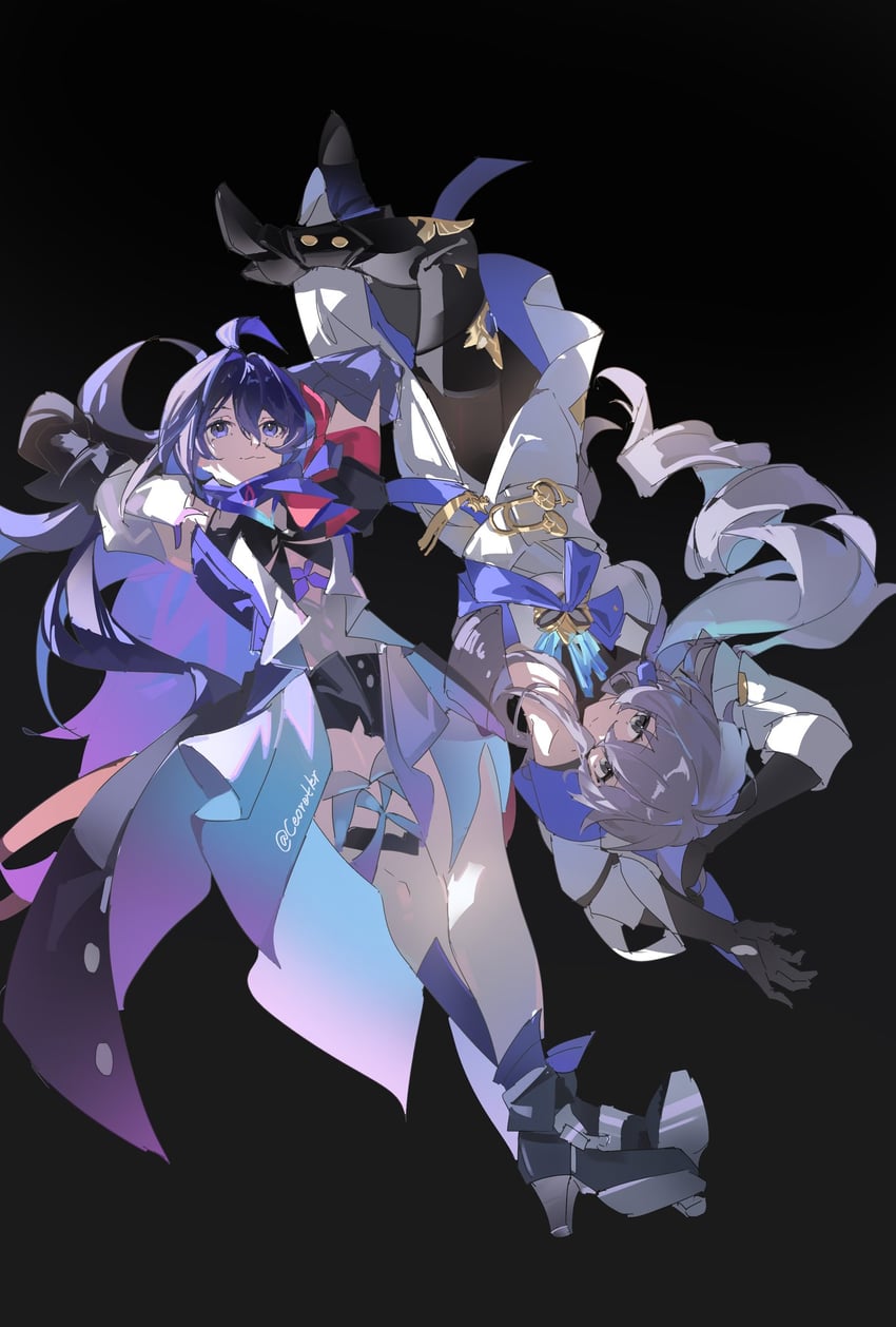 bronya rand and seele (honkai and 1 more) drawn by qin_yang