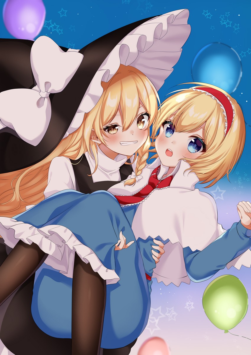 kirisame marisa and alice margatroid (touhou) drawn by shinonome_asu
