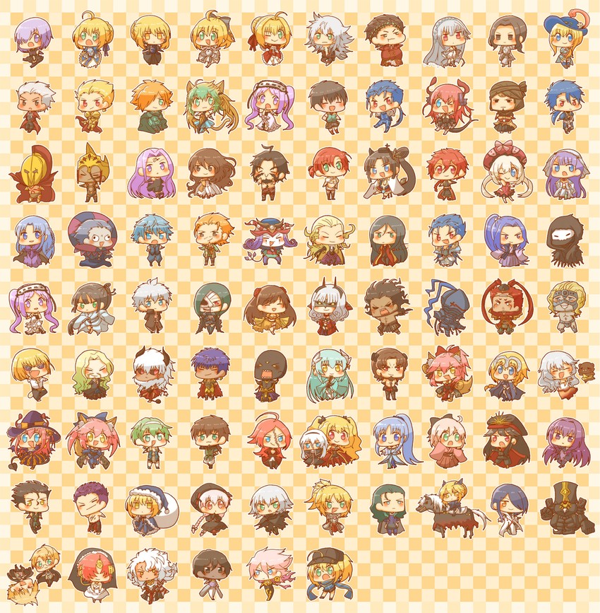 artoria pendragon, saber, mash kyrielight, tamamo, nero claudius, and 82 more (fate and 1 more) drawn by daifuku_mogu