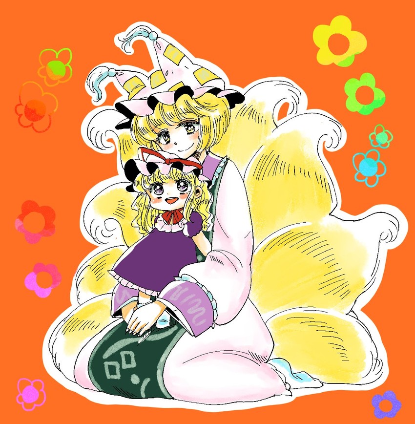 yakumo yukari and yakumo ran (touhou) drawn by komaku_juushoku