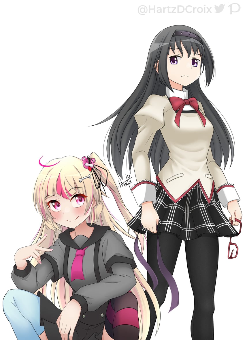 akemi homura and ashley taylor (mahou shoujo madoka magica and 1 more) drawn by hartzdcroix