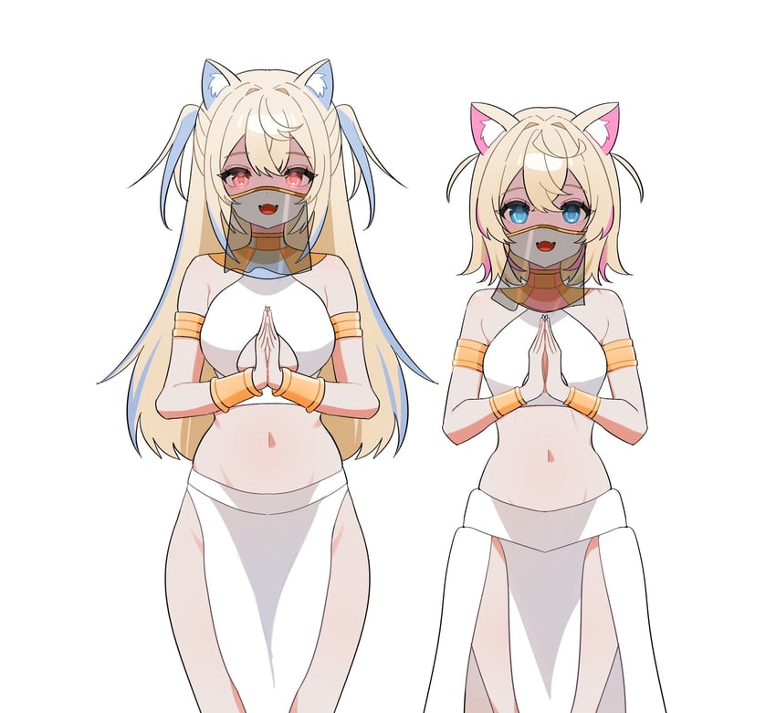 fuwawa abyssgard and mococo abyssgard (hololive and 1 more) drawn by hana20000920