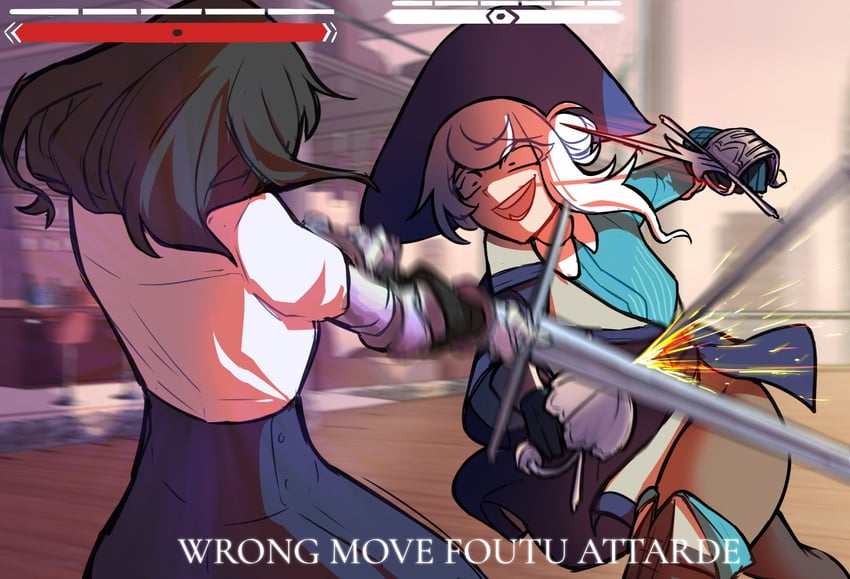 rapier-chan and longsword-chan (original and 2 more) drawn by centurii-chan