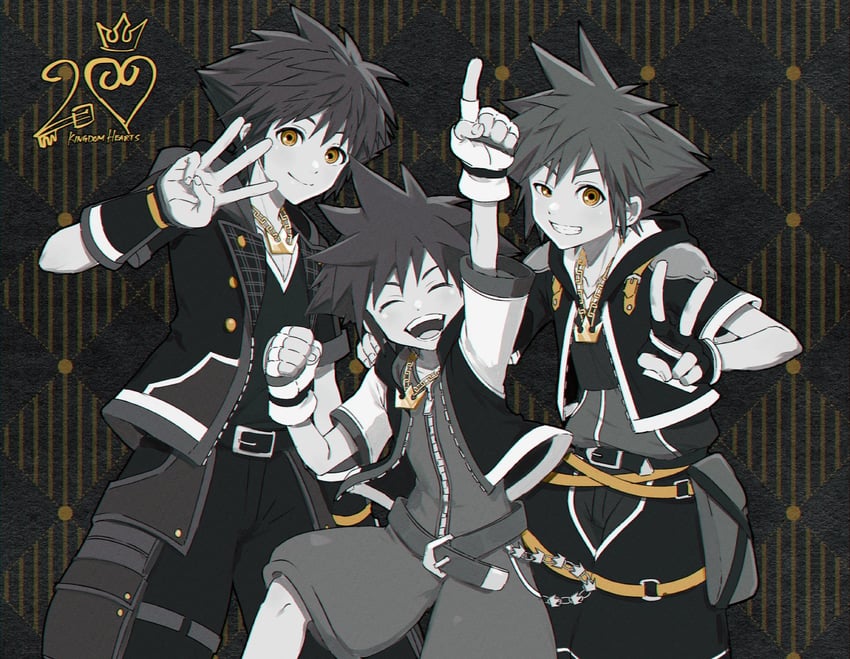 sora (kingdom hearts and 3 more) drawn by nikumogmog