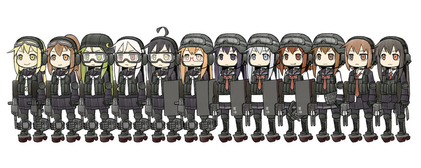 hibiki, inazuma, ikazuchi, akatsuki, satsuki, and 7 more (kantai collection) drawn by harukaze_unipo