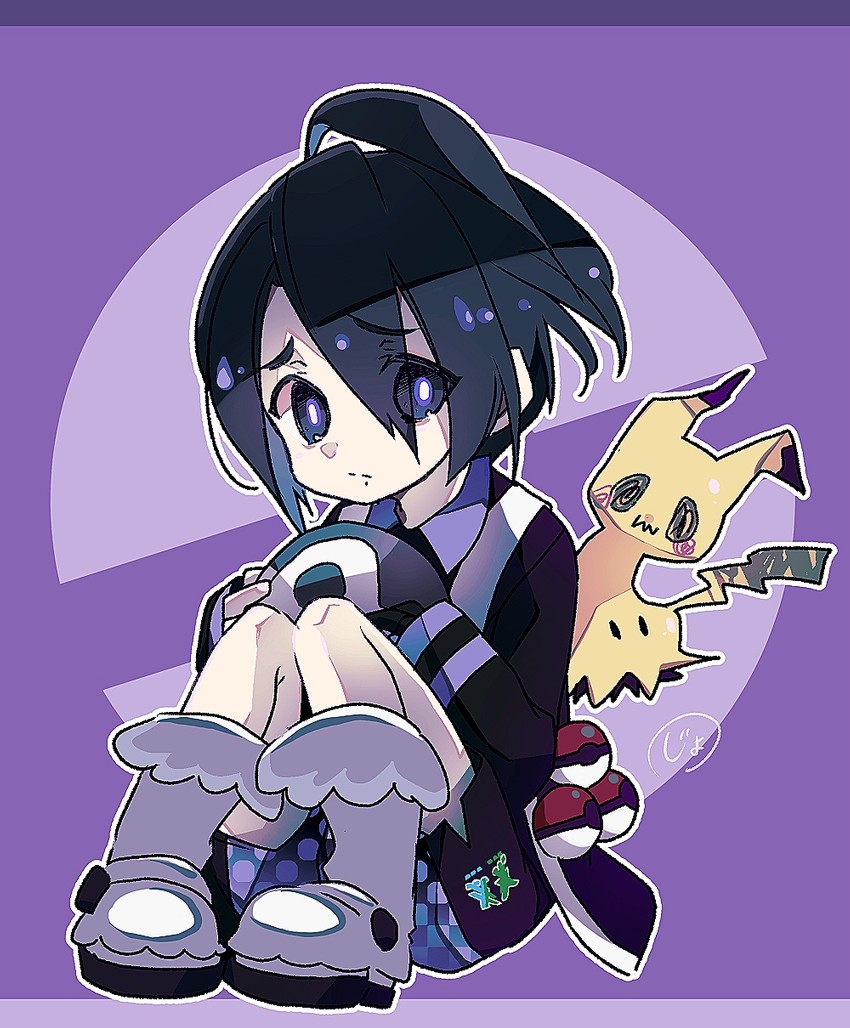 mimikyu and allister (pokemon and 1 more) drawn by xcx_xcx_xcx