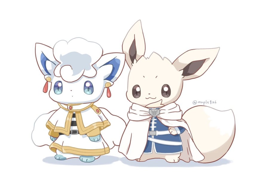 frieren, eevee, himmel, and alolan vulpix (pokemon and 1 more) drawn by kana_(maple926)
