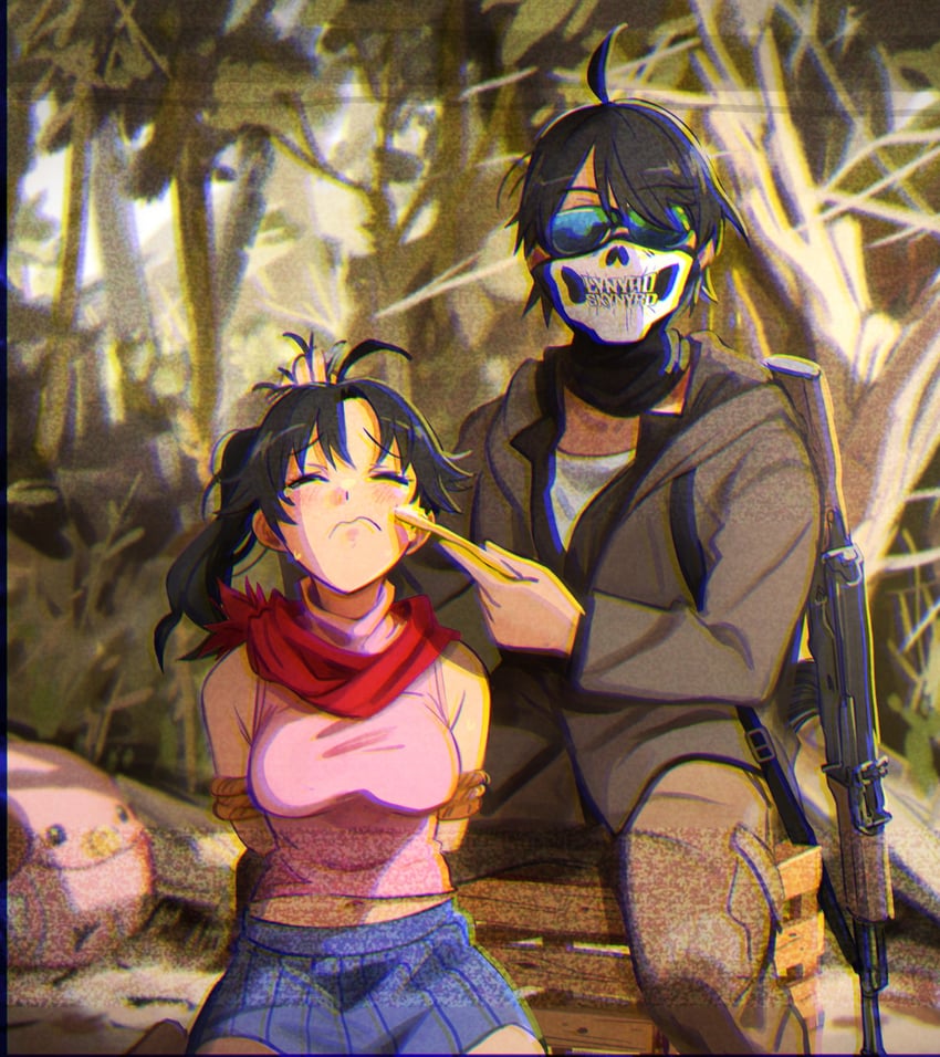 araragi koyomi and araragi karen (monogatari and 2 more) drawn by khyle.