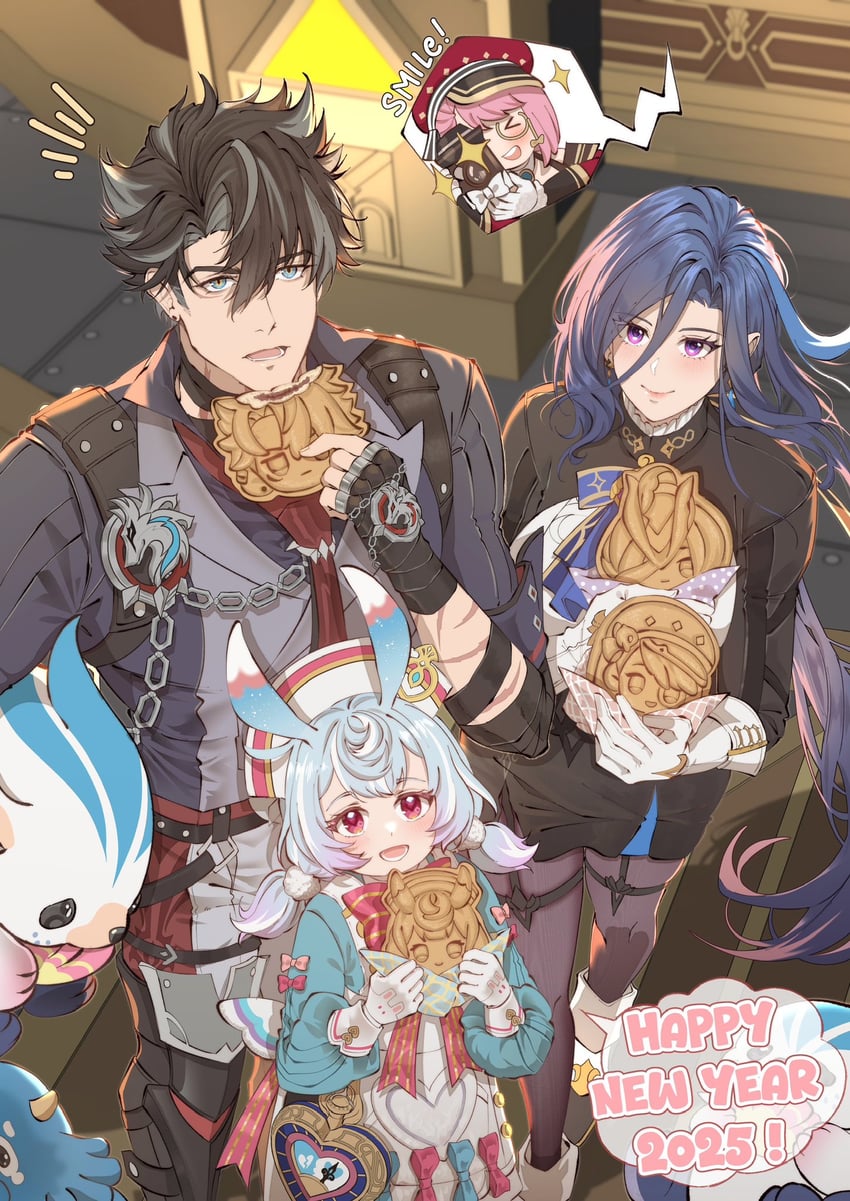 clorinde, wriothesley, sigewinne, charlotte, leisurely otter, and 1 more (genshin impact) drawn by rchella