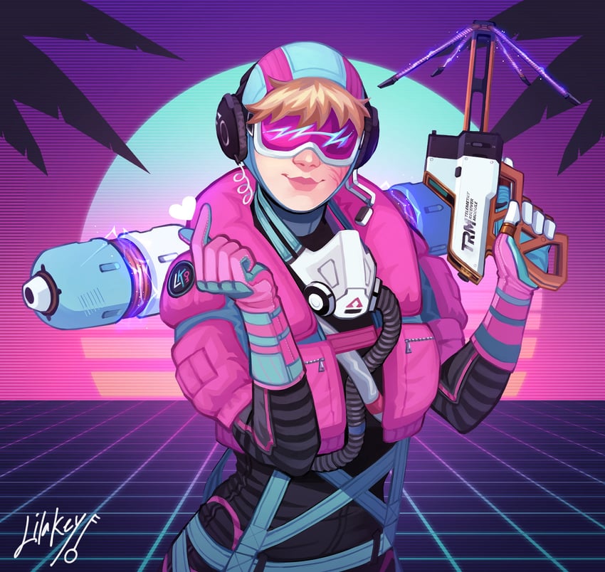 wattson and vaporwave wattson (apex legends) drawn by lila_(lilakeylk)