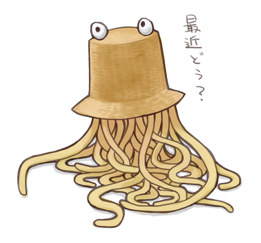 pyonta and flying spaghetti monster (touhou) drawn by h_(158cm)