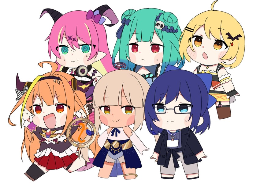 uruha rushia, kiryu coco, tsukumo sana, yozora mel, mano aloe, and 2 more (hololive and 1 more) drawn by giao2_ng