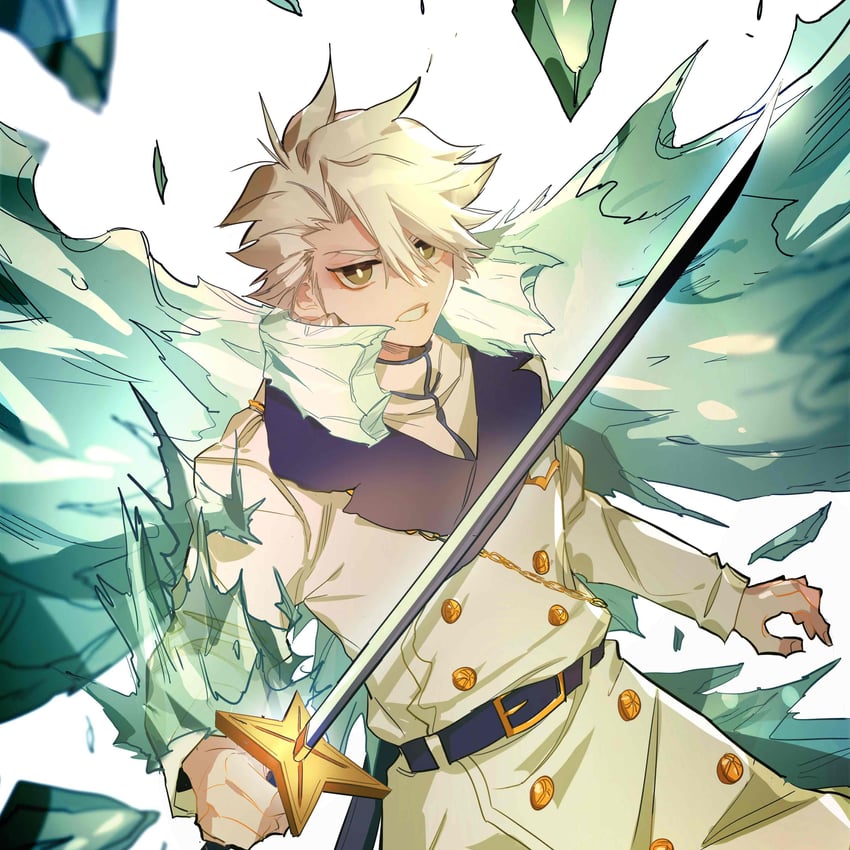 hitsugaya toushirou (bleach and 1 more) drawn by xi_luo_an_ya