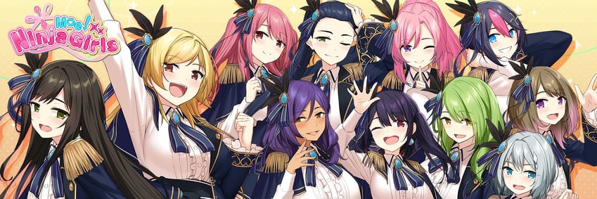 saion-ji enju, hanao akari, momochi myu, machiyuki ricka, fuma lily, and 6 more (moe! ninja girls)
