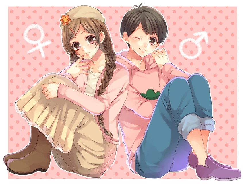 matsuno todomatsu and todoko (osomatsu and 1 more) drawn by izumi_chiro