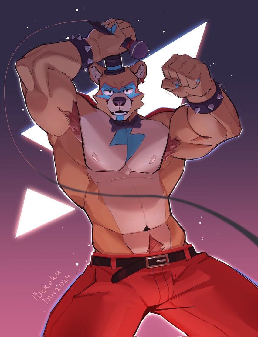 glamrock freddy (five nights at freddy's and 1 more) drawn by dekaku_inu