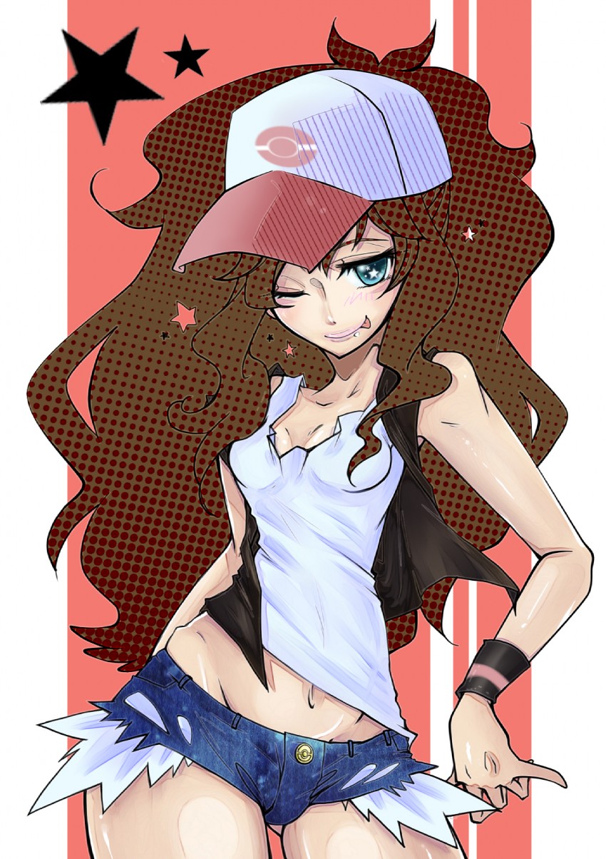 hilda (pokemon and 1 more) drawn by bahun_uni