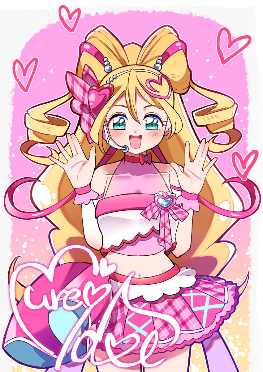 sakura uta and cure idol (precure and 1 more) drawn by i-nn