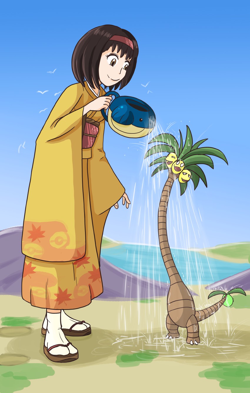 erika, alolan exeggutor, and wailmer (pokemon and 1 more)