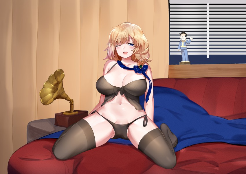 vault boy and des moines (warship girls r and 1 more) drawn by ze_(wzfnn001)
