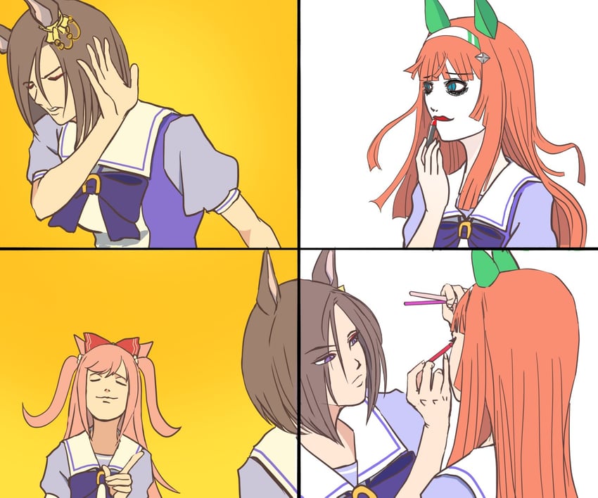 silence suzuka, agnes digital, and air groove (umamusume) drawn by oshowsn