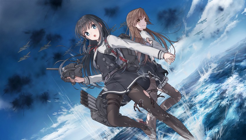 asashio, asashio kai ni, arashio, and arashio kai ni (kantai collection) drawn by rankebu