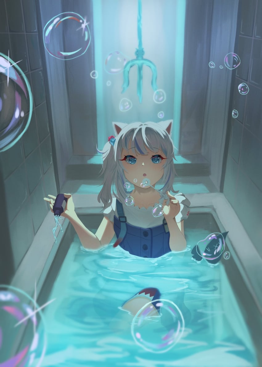 gawr gura (hololive and 1 more) drawn by oreum