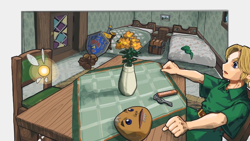 link, young link, and tatl (the legend of zelda and 1 more) drawn by gus_uur
