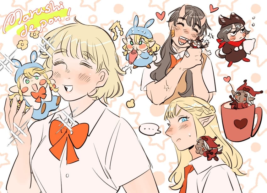 marcille donato, falin touden, izutsumi, cithis, pattadol, and 1 more (dungeon meshi and 1 more) drawn by milfcookiesimp